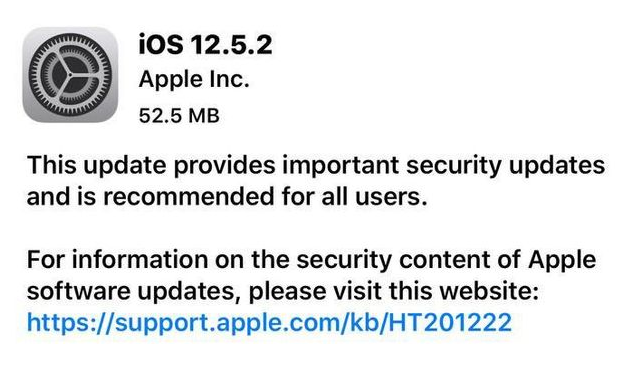 甘孜苹果手机维修分享iOS12.5.2发布，建议所有老苹果用户安装 